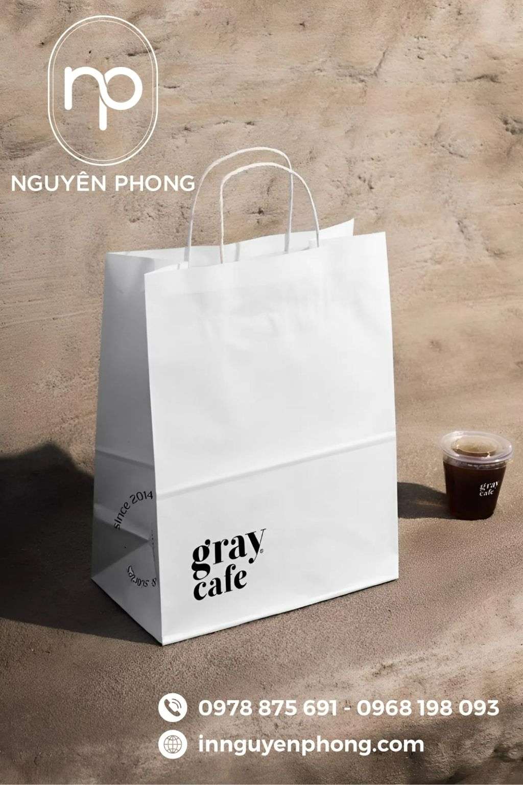 Mẫu túi giấy đựng cà phê đơn giản 